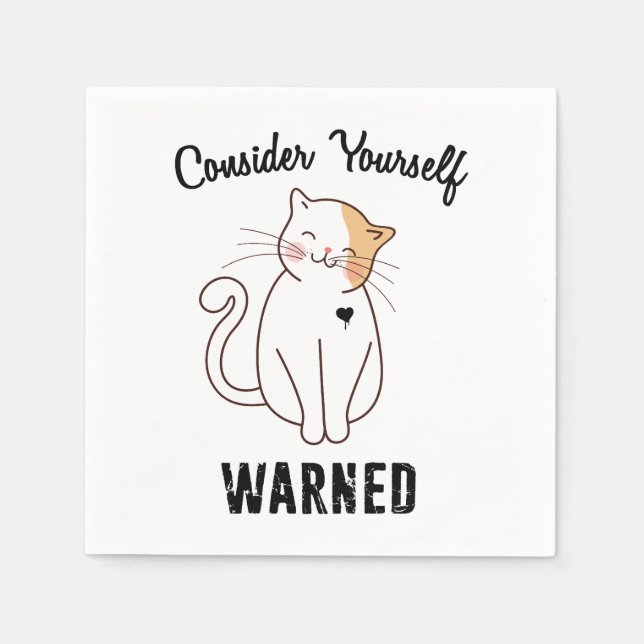 Consider Yourself Warned Evil Cat Napkin (Front)