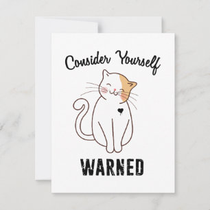 Consider Yourself Warned Evil Cat RSVP Card