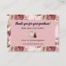 Consignment Design Business Enclosure Cards