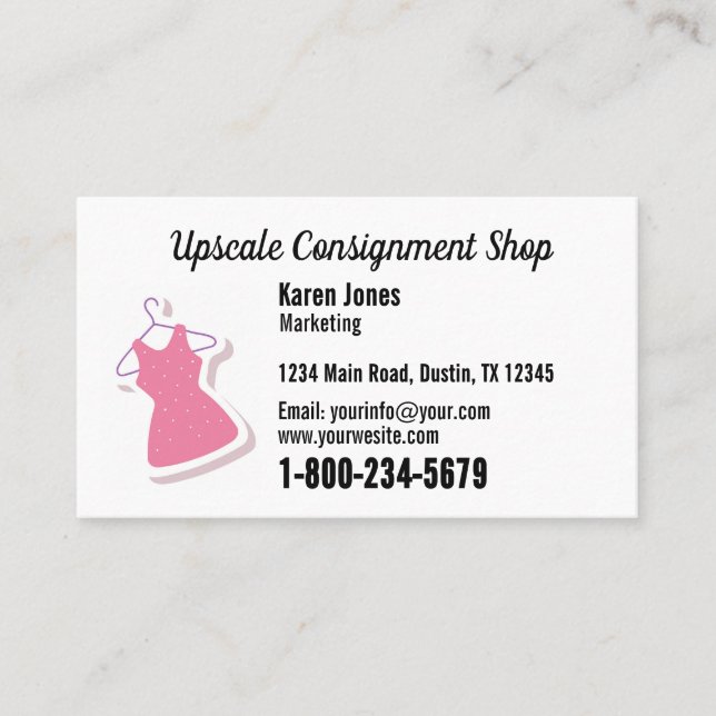 Consignment Shop Business Card with Logo (Front)
