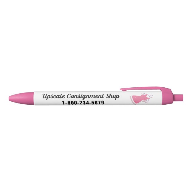 Consignment Shop or Any Business Black Ink Pen (Top)