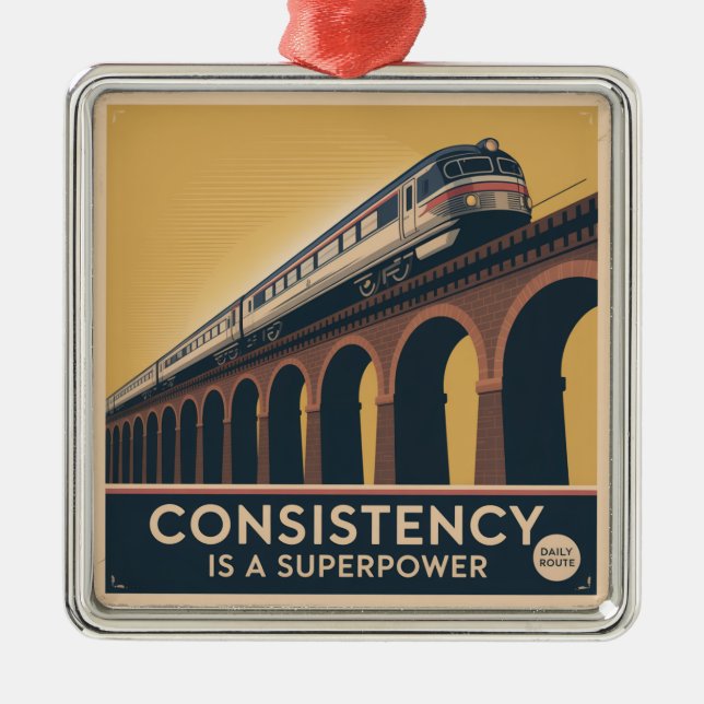 Consistency Is A Superpower Metal Tree Decoration (Front)