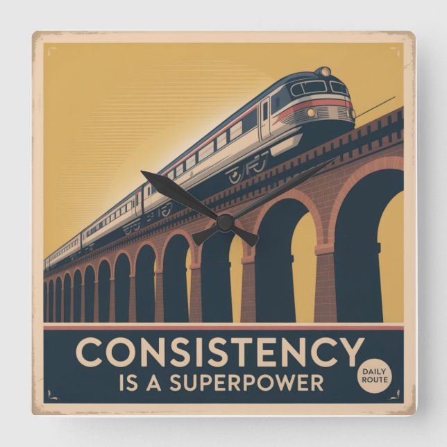 Consistency Is A Superpower Square Wall Clock (Front)