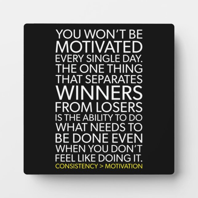 Consistency vs Motivation Plaque (Front)