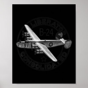 Consolidated B-24 Liberator Ww2 Us Military Aircra Poster