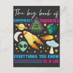 Conspiracy Theorie flat earth UFO Alien Astronomy Postcard