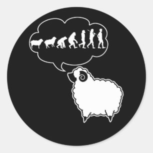 Conspiracy Theorist Human Evolution Wake Up Sheep Classic Round Sticker