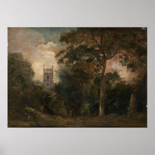 Constable - A Church In The Trees Poster