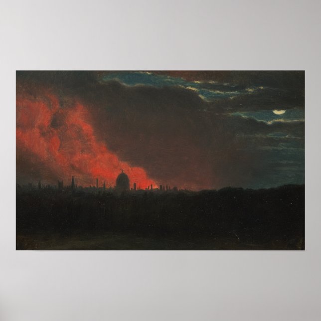 Constable - Fire In London Seen From Hampstead Poster (Front)