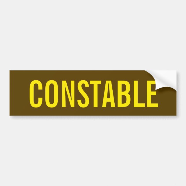 CONSTABLE - Golden Yellow Logo Emblem Bumper Sticker (Front)