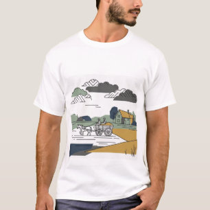 Constable’s Haywain Line Art Illustration T-Shirt