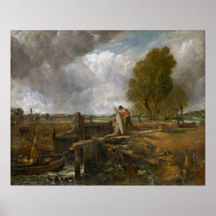 Constable - Study Of A Boat Passing A Lock Poster