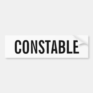CONSTABLE - White Logo Emblem Bumper Sticker