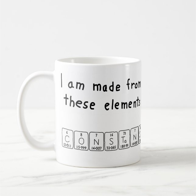 Constance periodic table name mug (Left)