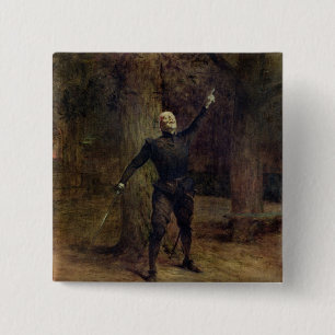 Constant Coquelin  as Cyrano de Bergerac 15 Cm Square Badge
