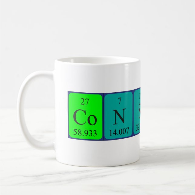 Constant periodic table name mug (Left)