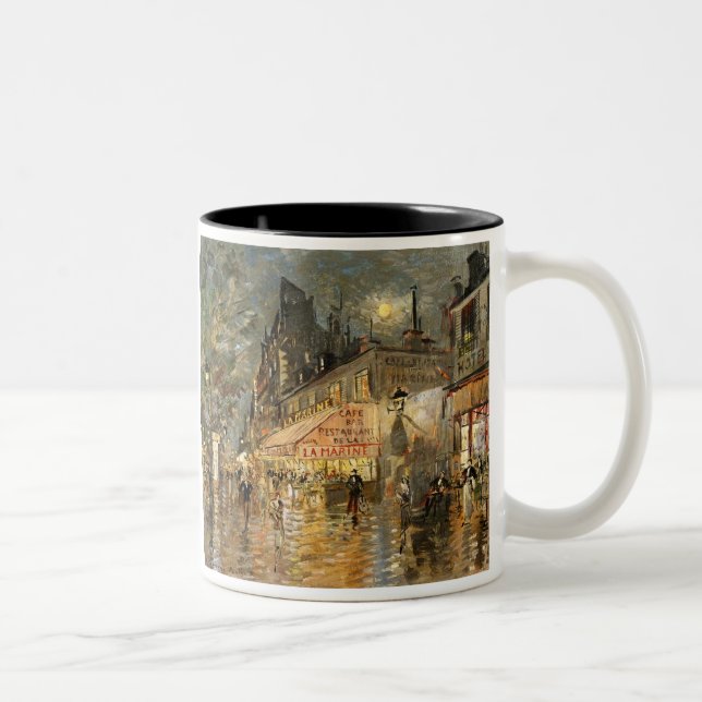 Constantin Korovin: Cafe La Marine, Paris Two-Tone Coffee Mug (Right)