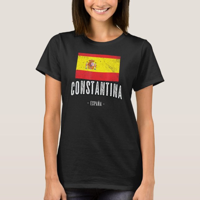 Constantina Spain Es Flag City   Bandera Ropa T-Shirt (Front)