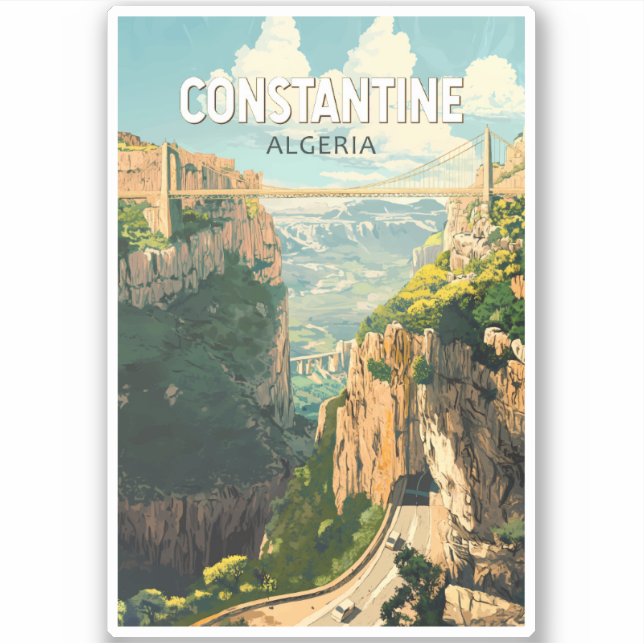 Constantine Algeria Travel Art Vintage (Front)