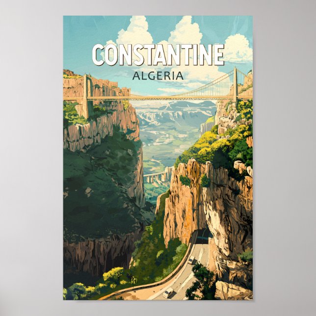 Constantine Algeria Travel Art Vintage Poster (Front)