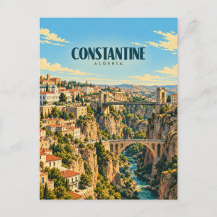 Constantine Algeria Vintage Travel Art Postcard