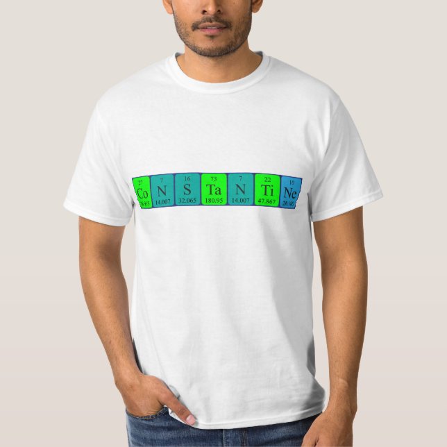 Constantine periodic table name shirt (Front)