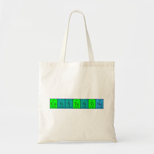 Constantine periodic table name tote bag (Front)