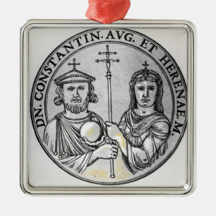 Constantine VI  and his Mother Irene Metal Tree Decoration