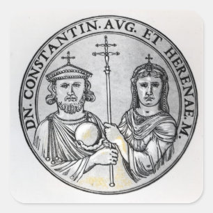 Constantine VI  and his Mother Irene Square Sticker
