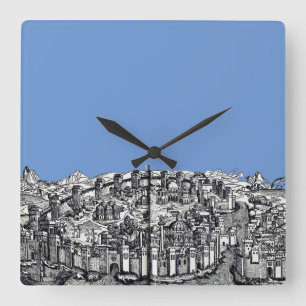 Constantinople capital of the Roman Empire Square Wall Clock