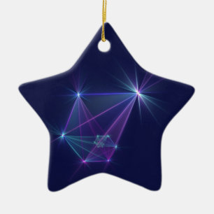 Constellation, Abstract Fantasy Fractal Art Ceramic Tree Decoration
