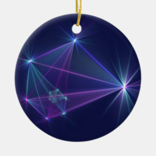 Constellation, Abstract Fantasy Fractal Art Ceramic Tree Decoration