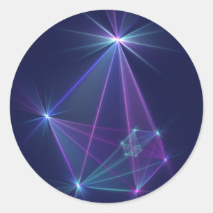 Constellation, Abstract Fantasy Fractal Art Classic Round Sticker