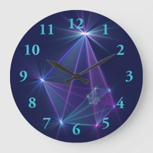 Constellation, Abstract Fantasy Fractal Art Large Clock