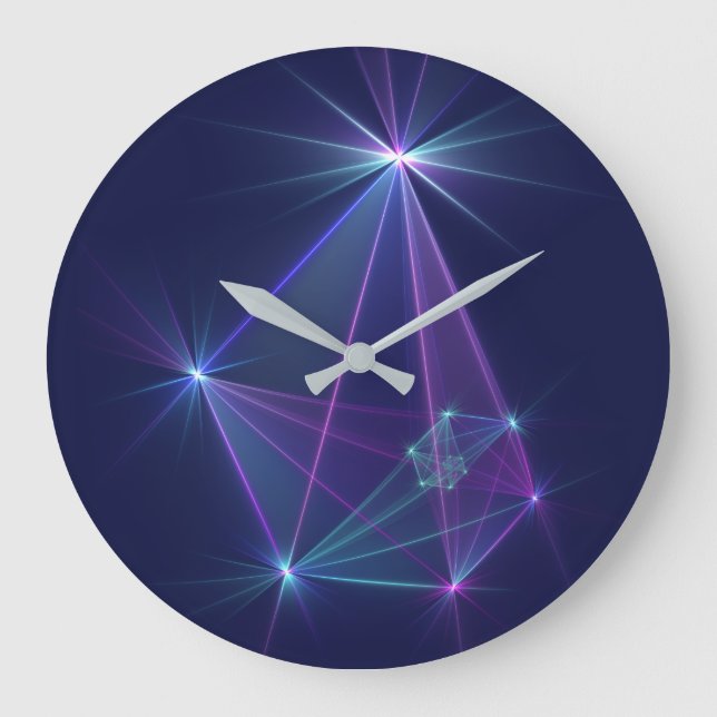 Constellation, Abstract Fantasy Fractal Art Large Clock (Front)