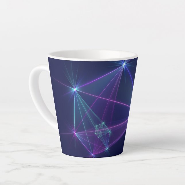 Constellation, Abstract Fantasy Fractal Art Latte Mug (Left Angle)
