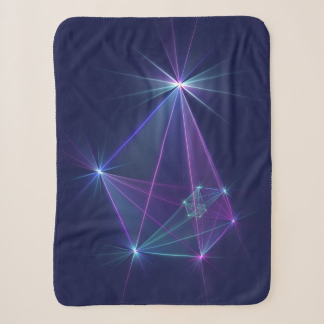 Constellation, Abstract Fantasy Fractal Art Sherpa Blanket (Front)
