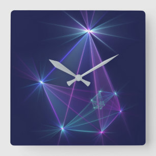 Constellation, Abstract Fantasy Fractal Art Square Wall Clock