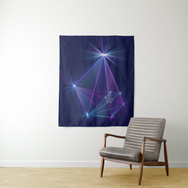 Constellation, Abstract Fantasy Fractal Art Tapestry (In Situ)