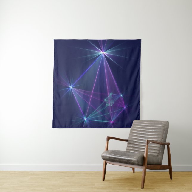 Constellation, Abstract Fantasy Fractal Art Tapestry (In Situ)