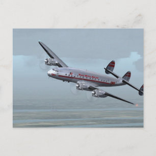 CONSTELLATION AIRPLANE -- AVIATION HISTORY! POSTCARD