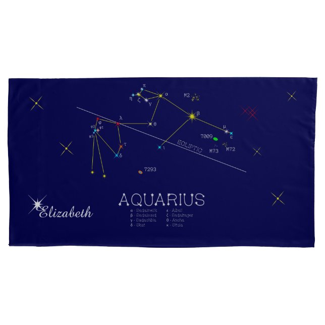 Constellation AQUARIUS unique, superb Pillowcase (Front)