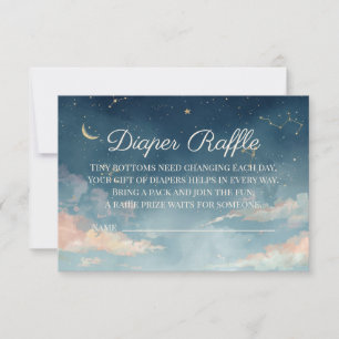 Constellation Diaper Raffle Card   Watercolor Moon