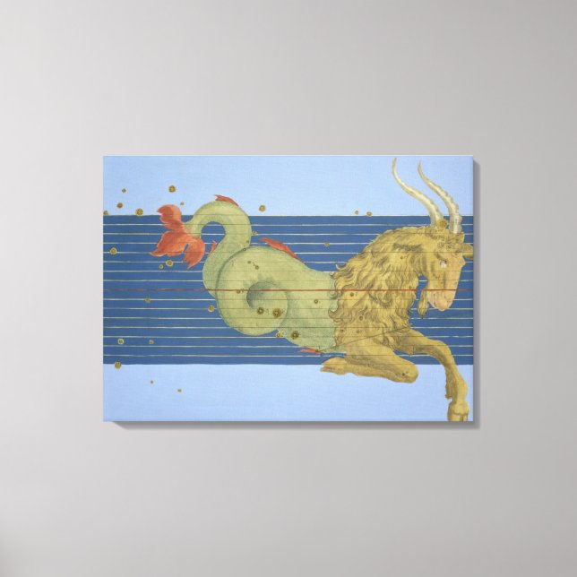 Constellation of Capricorn, from 'Uranometria' by Canvas Print (Front)