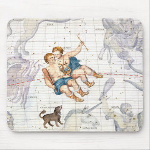 Constellation of Gemini with Canis Minor, plate 13 Mouse Mat