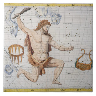 Constellation of Hercules with Corona and Lyra, pl Tile