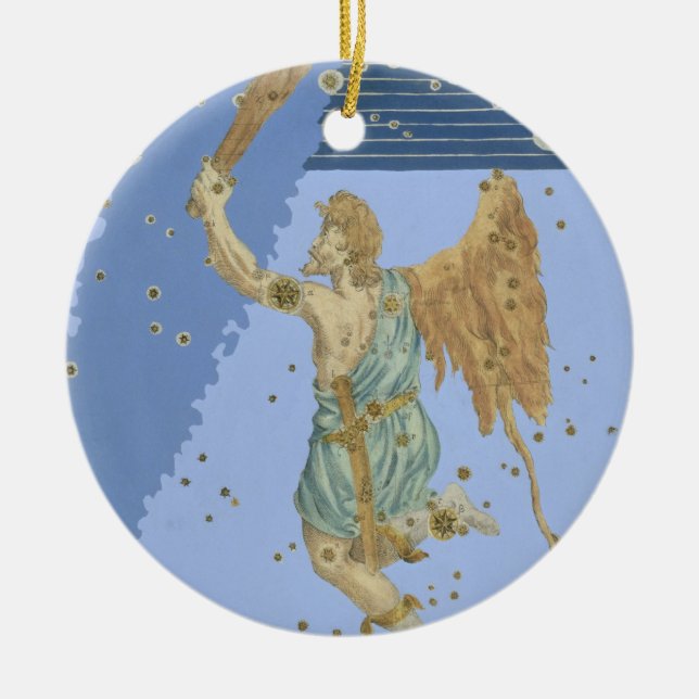 Constellation of Orion, from 'Uranometria' by Joha Ceramic Tree Decoration (Front)