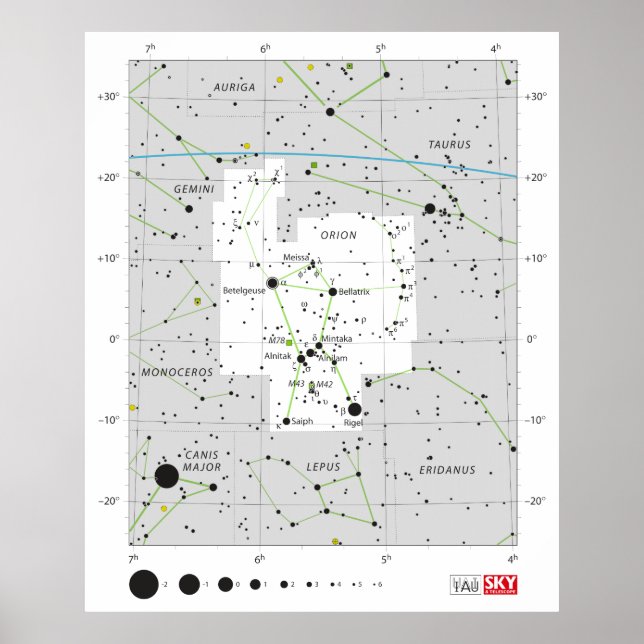 Constellation Orion The Hunter Chart (Front)