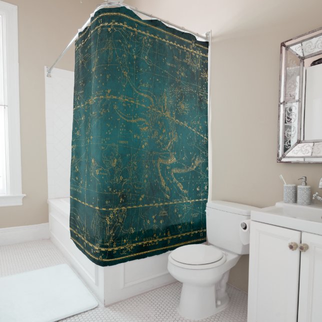 Constellation Star Map Shower Curtain (In Situ)