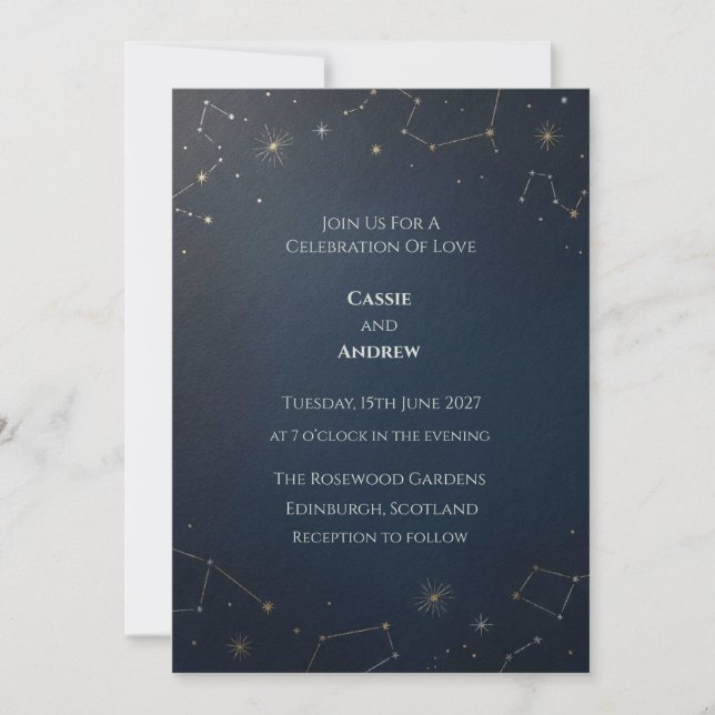 Constellation Star Map Wedding Invitation (Front)